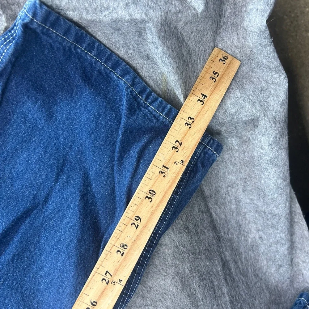 Carhartt Carpenter Jeans Mens 34x34 Blue Dungaree Fit Straight Leg Utility Denim